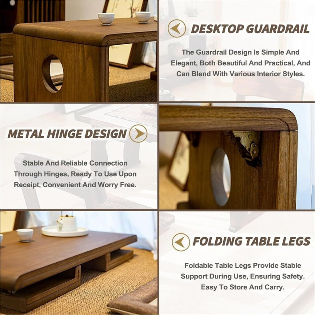 Japanese Low Folding Table – Minimal Meditation Breakfast Desk