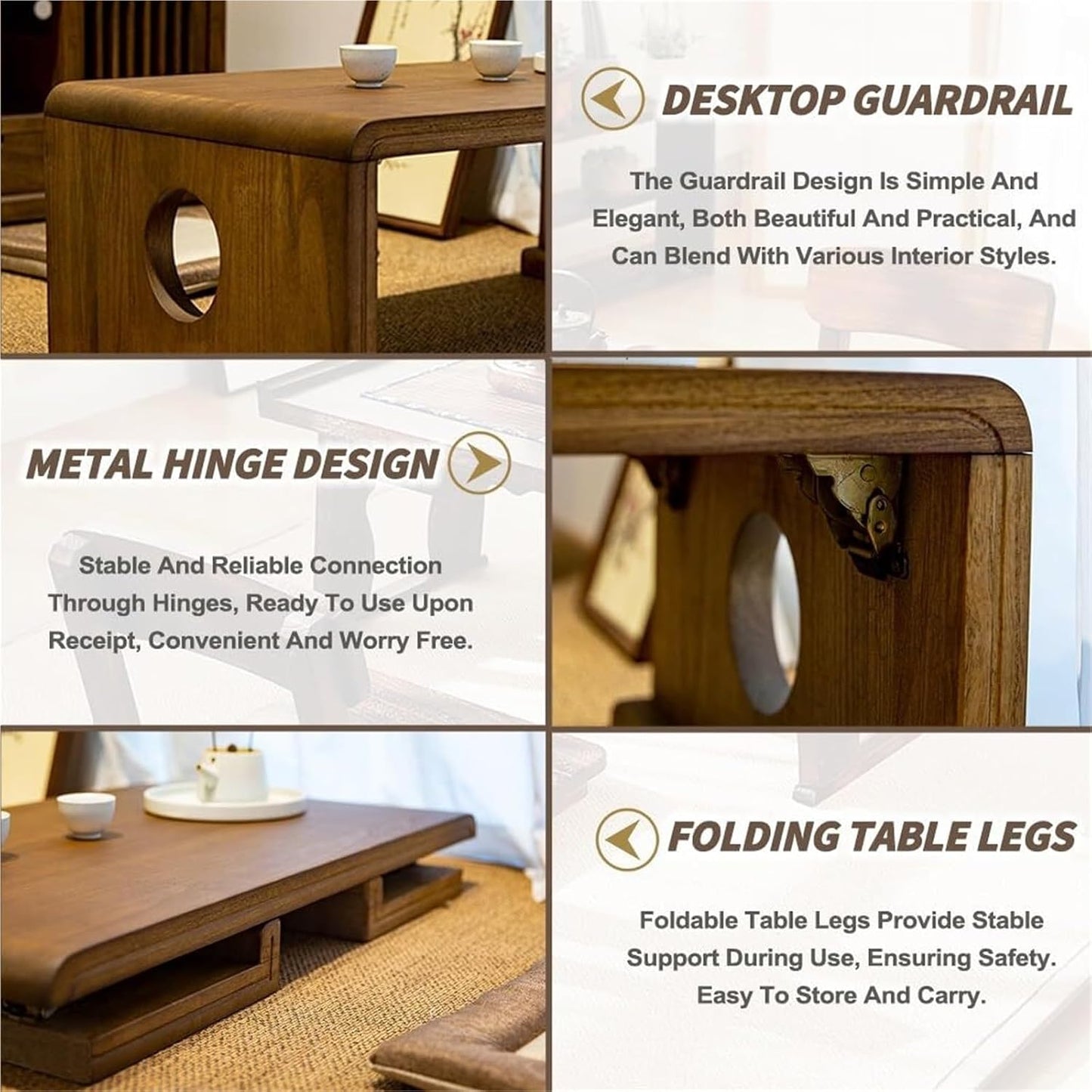 Japanese Low Folding Table – Minimal Meditation Breakfast Desk