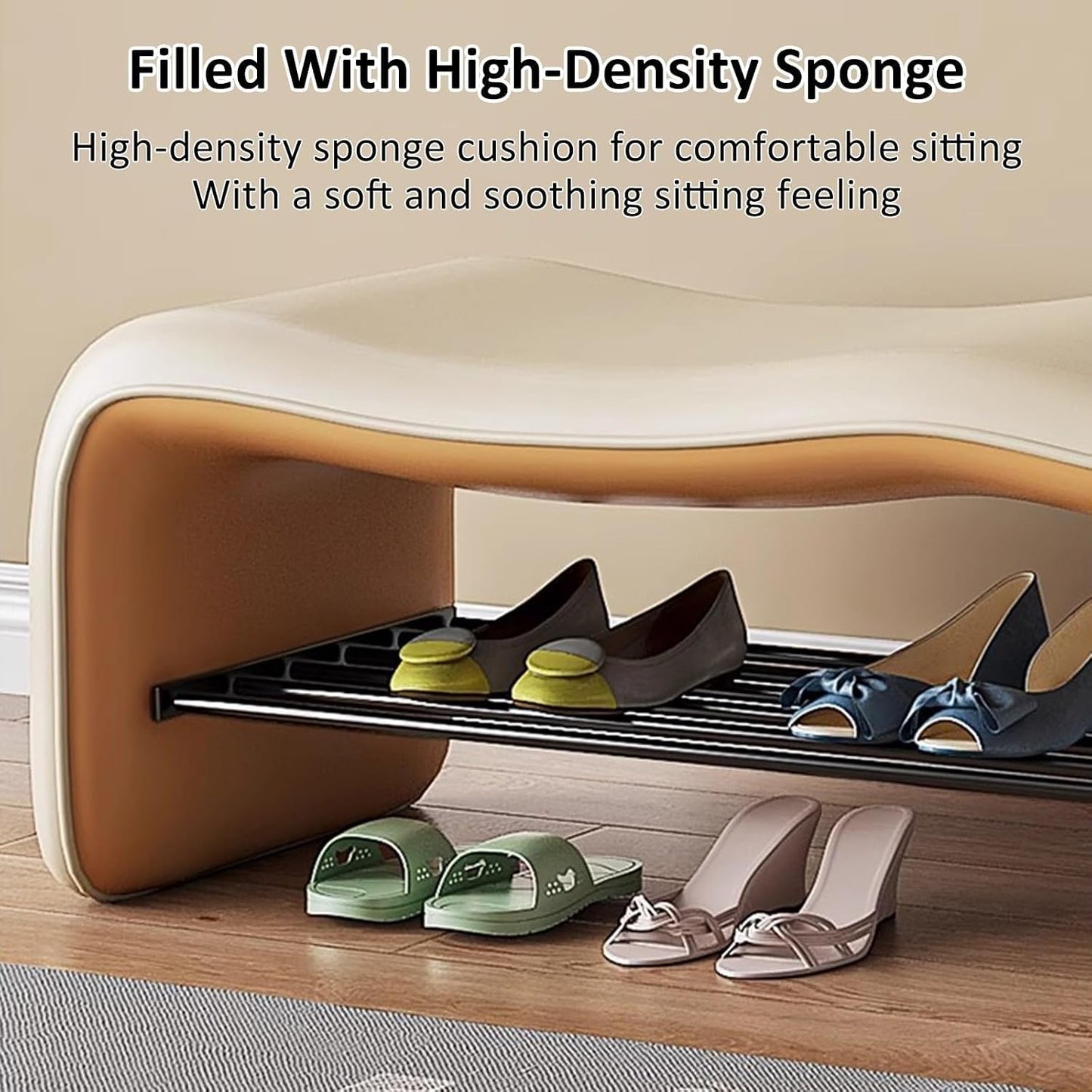 Upholstered Entryway Bench – Modern Shoe Seating Bench