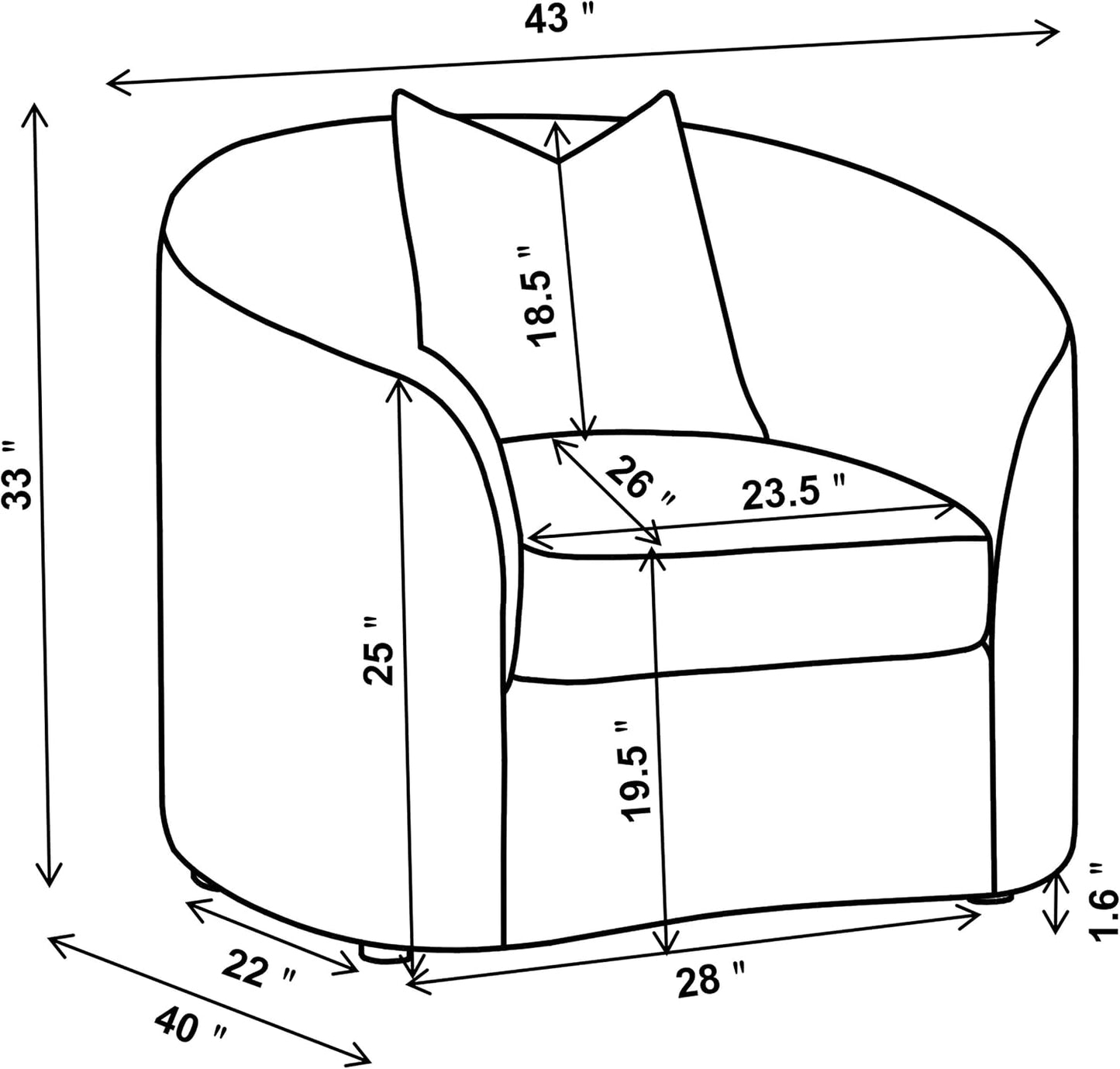 Upholstered Accent Chair – Modern Living Room Lounge Seat