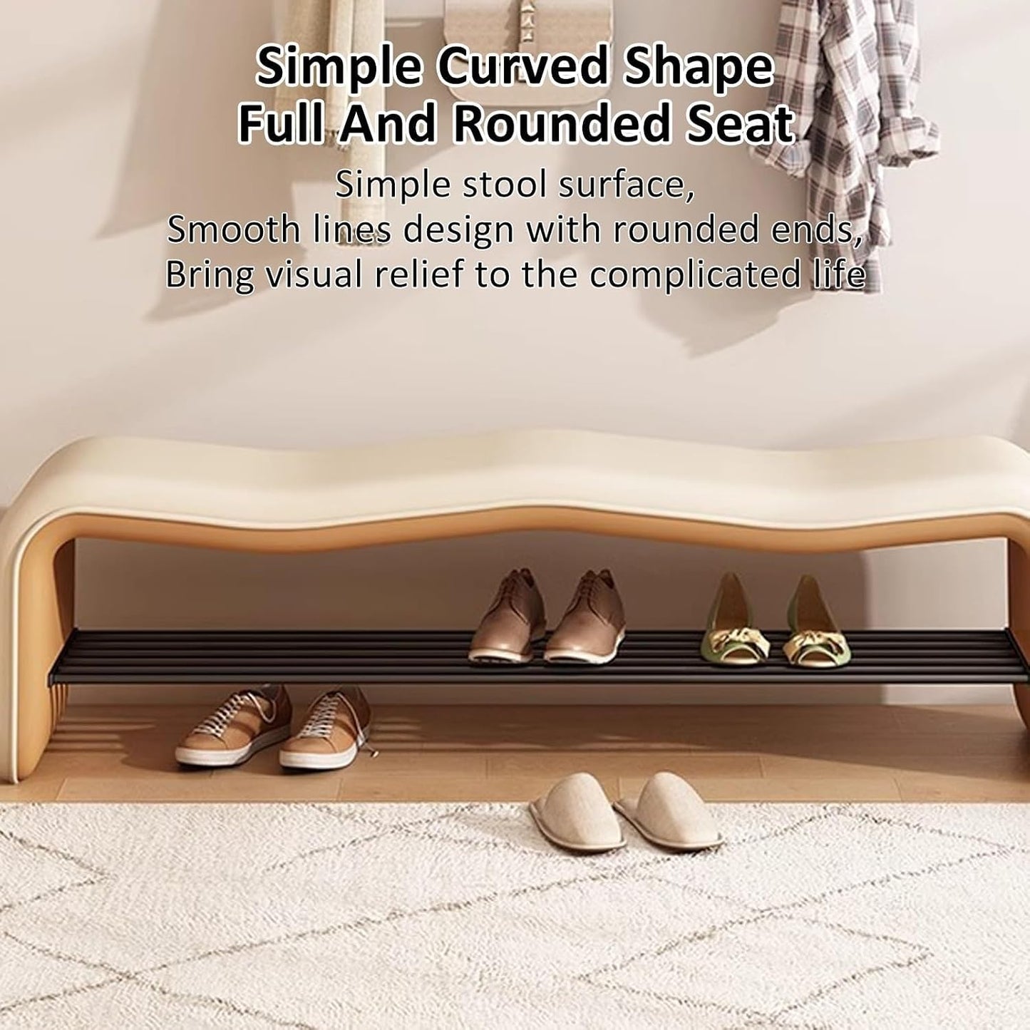 Upholstered Entryway Bench – Modern Shoe Seating Bench
