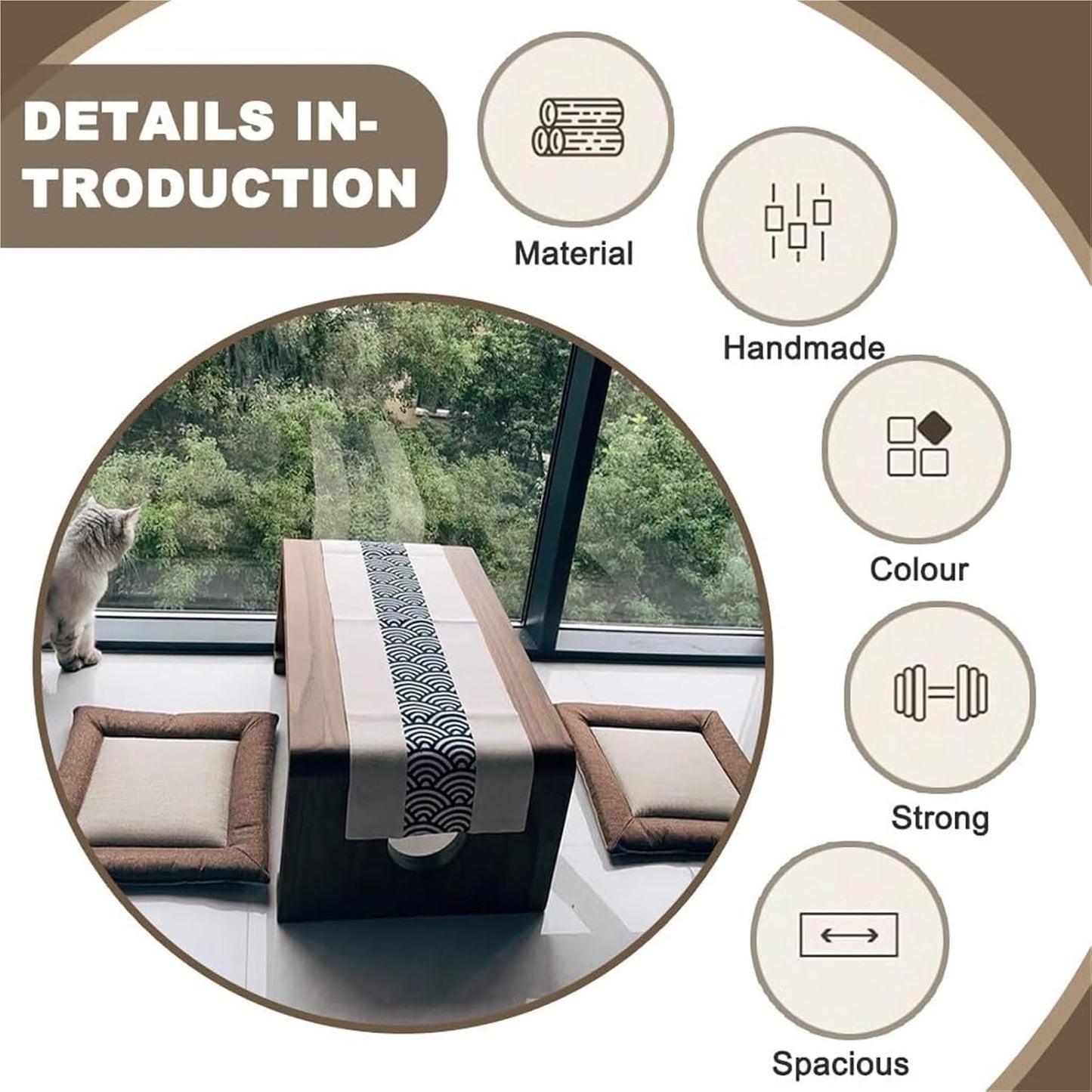 Japanese Low Folding Table – Minimal Meditation Breakfast Desk