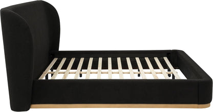 Modern Upholstered Platform Bed Frame with Headboard, Contemporary Bedroom Furniture