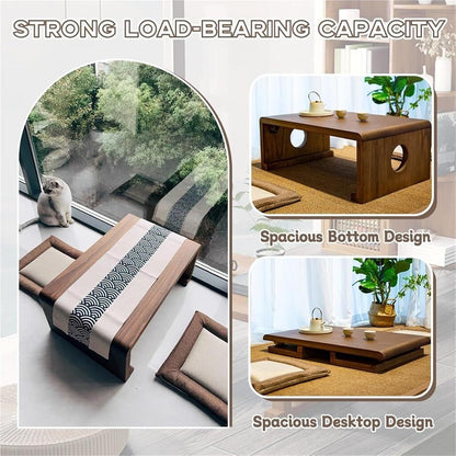Japanese Low Folding Table – Minimal Meditation Breakfast Desk