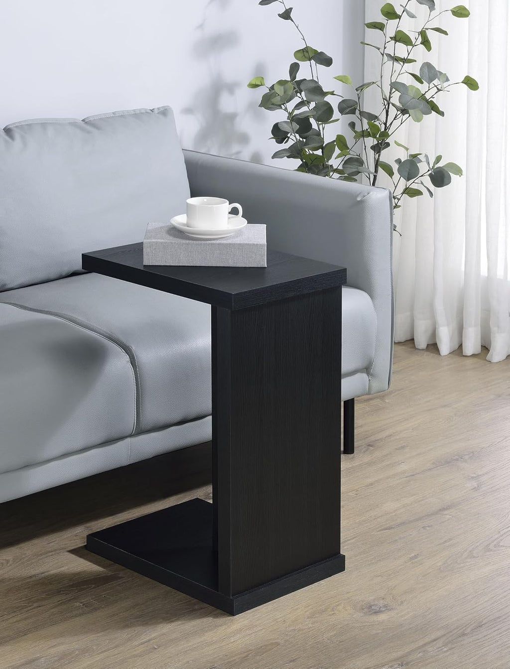 C-Shaped Side Table – Modern Rectangular Sofa Snack Table