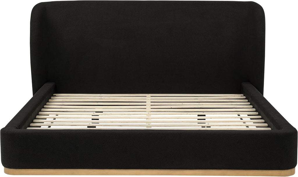 Modern Upholstered Platform Bed Frame with Headboard, Contemporary Bedroom Furniture