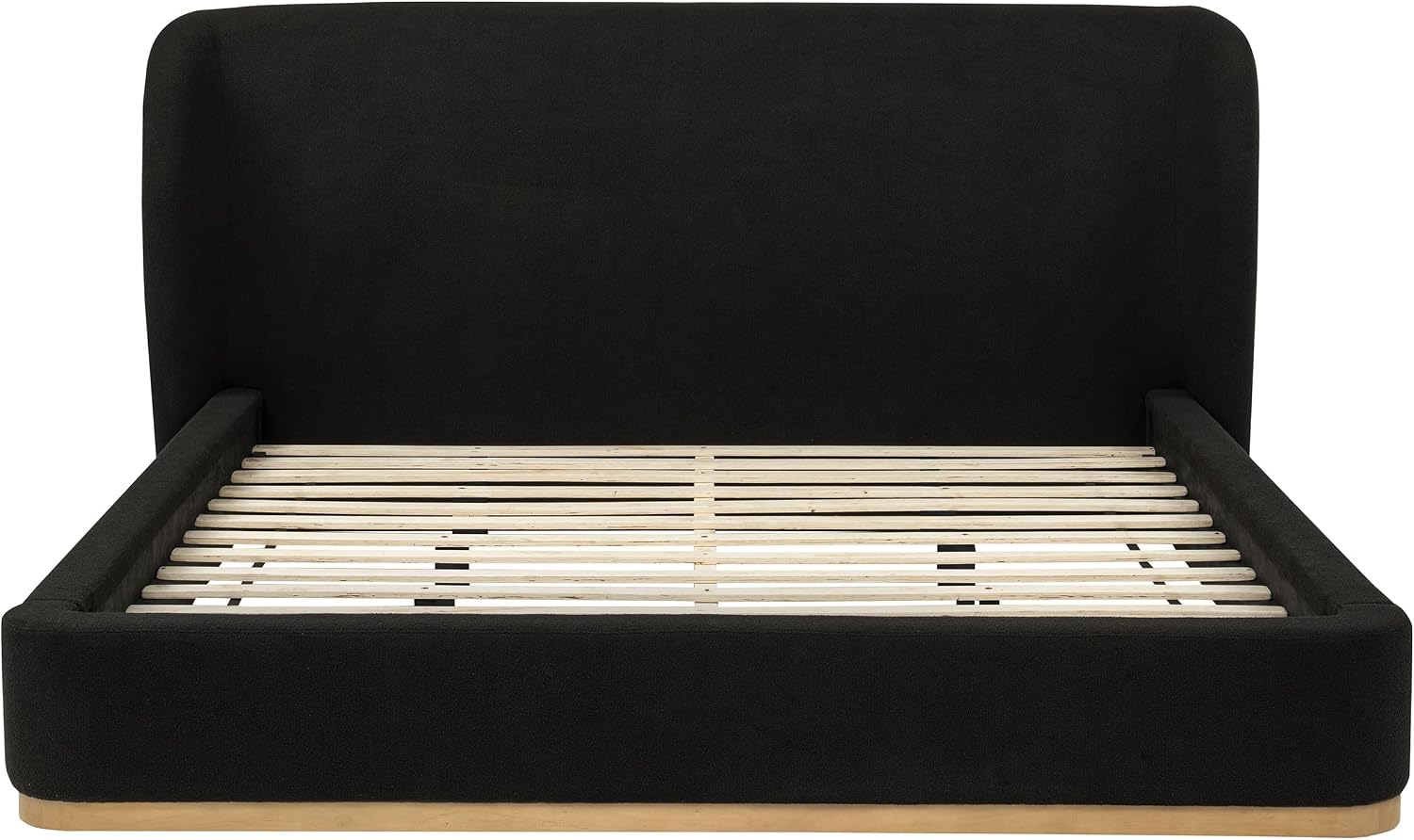 Modern Upholstered Platform Bed Frame with Headboard, Contemporary Bedroom Furniture