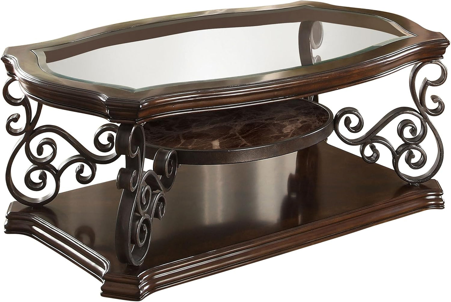 3-Piece Living Room Coffee Table Set, Modern Wooden Finish Accent Tables