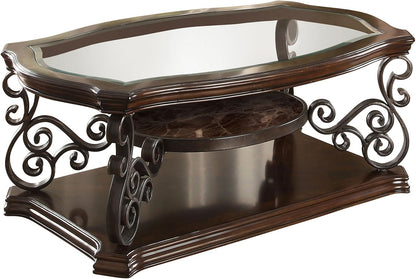 3-Piece Living Room Coffee Table Set, Modern Wooden Finish Accent Tables
