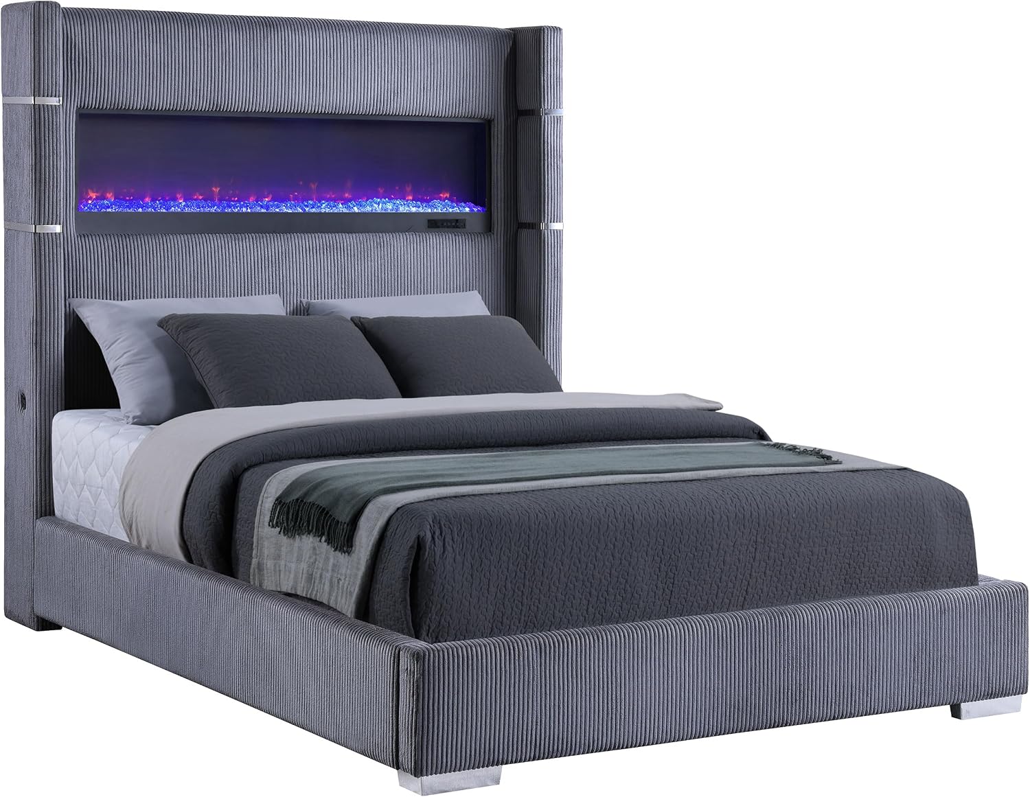 Modern Wooden Platform Bed Frame with Headboard, Minimalist Bedroom Furniture
