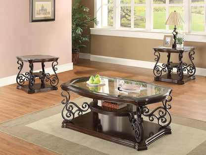 3-Piece Living Room Coffee Table Set, Modern Wooden Finish Accent Tables