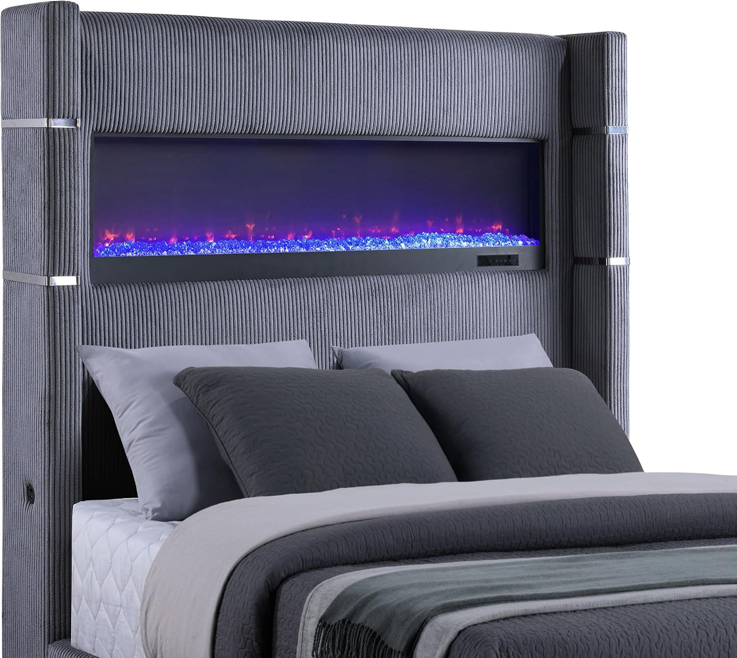 Modern Wooden Platform Bed Frame with Headboard, Minimalist Bedroom Furniture