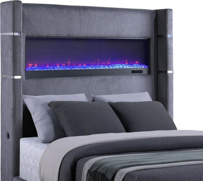 Modern Wooden Platform Bed Frame with Headboard, Minimalist Bedroom Furniture